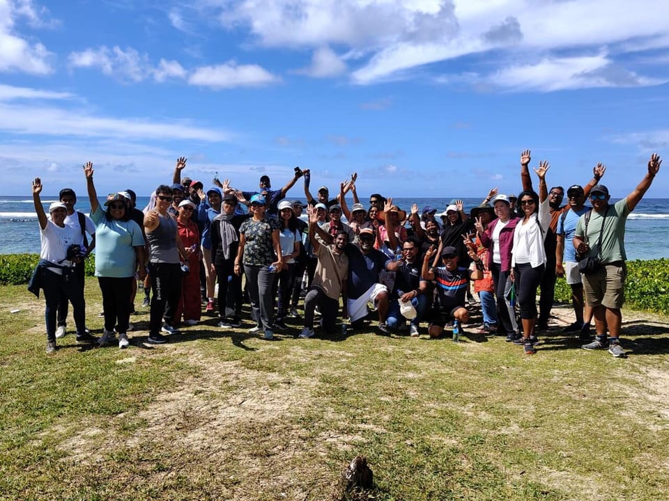 Members from clubs across the area on an outing by the coast